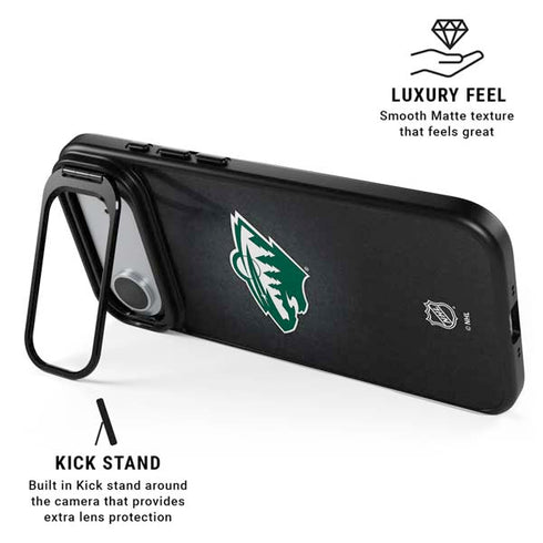NHL Minnesota Wild Black Background iPhone 17 Air Kickstand Case