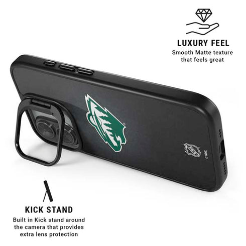NHL Minnesota Wild Black Background iPhone 17 Kickstand Case