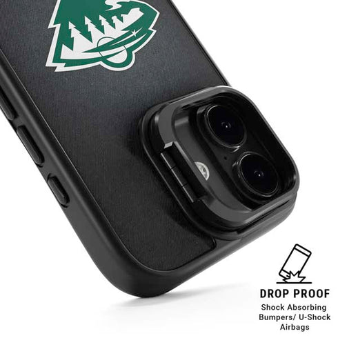 NHL Minnesota Wild Black Background iPhone 17 Kickstand Case