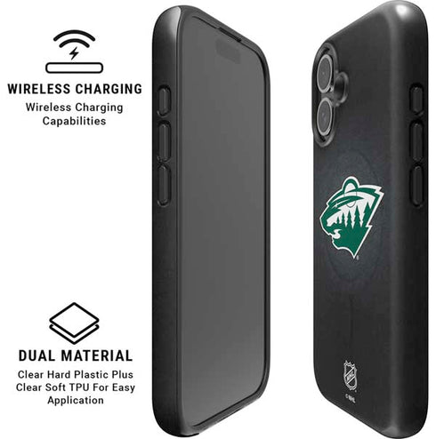 NHL Minnesota Wild Black Background iPhone 17 Magsafe Impact Case
