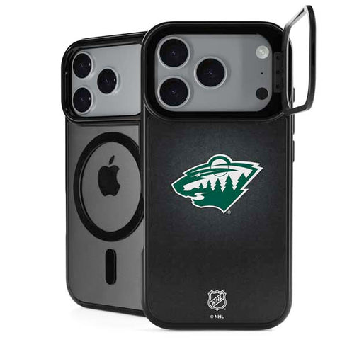 NHL Minnesota Wild Black Background iPhone 17 Pro Max Kickstand Case
