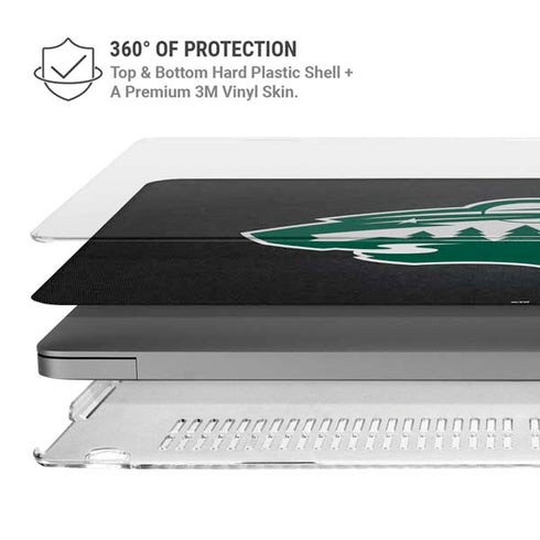 NHL Minnesota Wild Black Background MacBook Pro 14in (2021-24) Case plus Skin