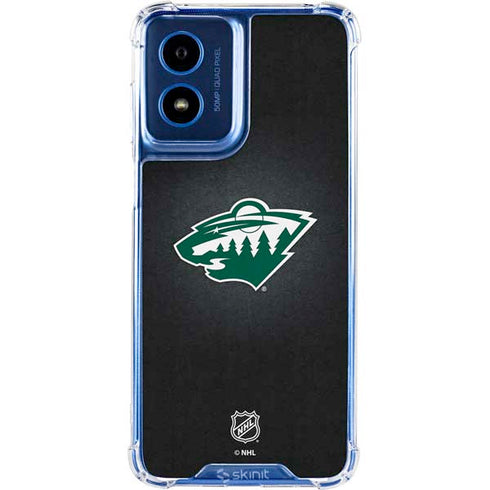 NHL Minnesota Wild Black Background Moto G 5G (2024) Clear Case