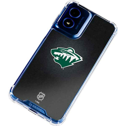NHL Minnesota Wild Black Background Moto G 5G (2024) Clear Case