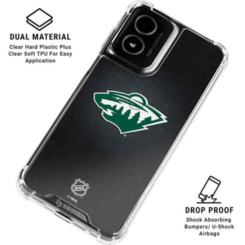 NHL Minnesota Wild Black Background Moto G Power 5G (2024) Clear Case