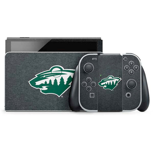 NHL Minnesota Wild Black Background Nintendo Skins