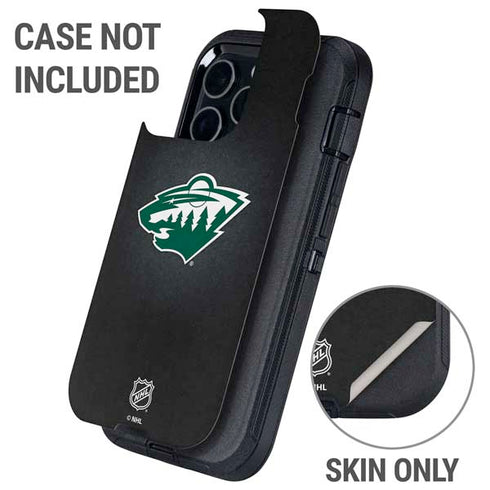 NHL Minnesota Wild Black Background Otterbox Defender iPhone Skin