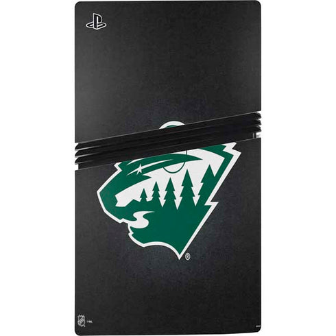 NHL Minnesota Wild Black Background PS5 Pro Disk Bundle Skin