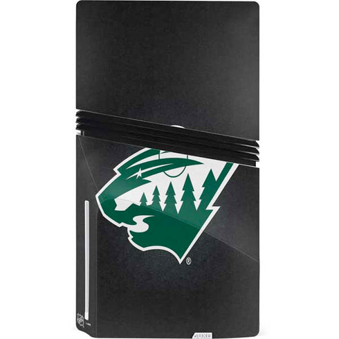 NHL Minnesota Wild Black Background PS5 Pro Disk Console Skin