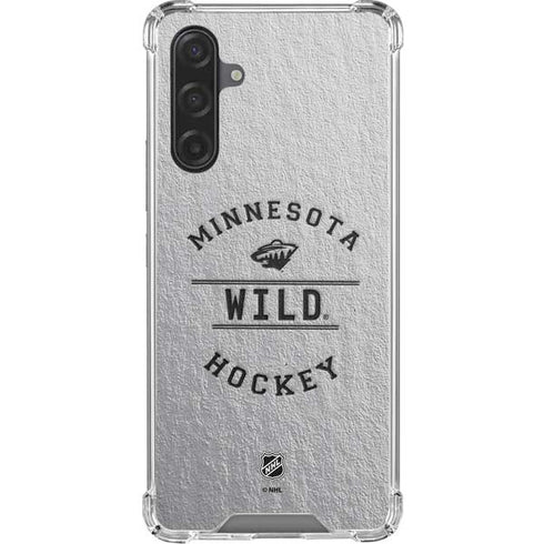 NHL Minnesota Wild Black Text Galaxy A17 Clear Case