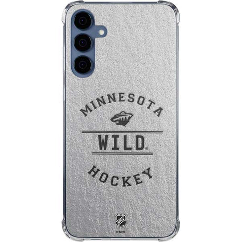 NHL Minnesota Wild Black Text Galaxy A35 5G Clear Case