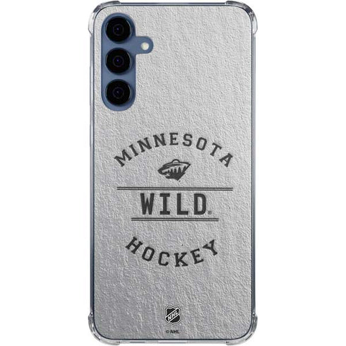 NHL Minnesota Wild Black Text Galaxy A55 5G Clear Case