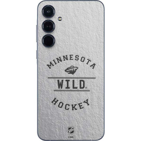 NHL Minnesota Wild Black Text Galaxy A55 5G Skin