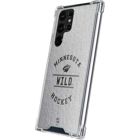 NHL Minnesota Wild Black Text Galaxy S23 Ultra Clear Case