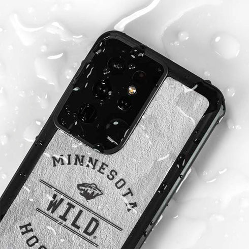 NHL Minnesota Wild Black Text Galaxy S24 Ultra Waterproof Case