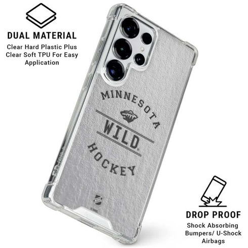 NHL Minnesota Wild Black Text Galaxy S26 Ultra Clear Case