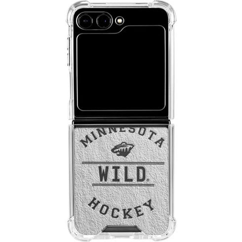 NHL Minnesota Wild Black Text Galaxy Z Flip6 Clear Case