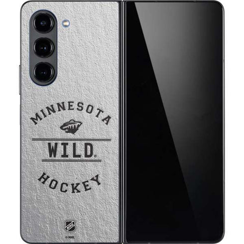 NHL Minnesota Wild Black Text Galaxy Z Fold5 5G Skin