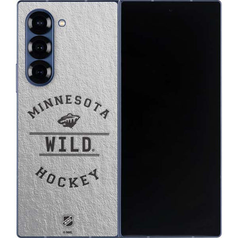 NHL Minnesota Wild Black Text Galaxy Z Fold6 Skin
