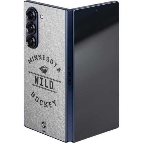 NHL Minnesota Wild Black Text Galaxy Z Fold6 Skin