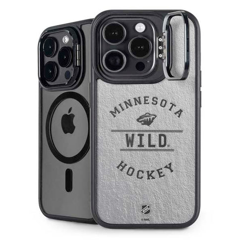 NHL Minnesota Wild Black Text iPhone 14 Pro Kickstand Case