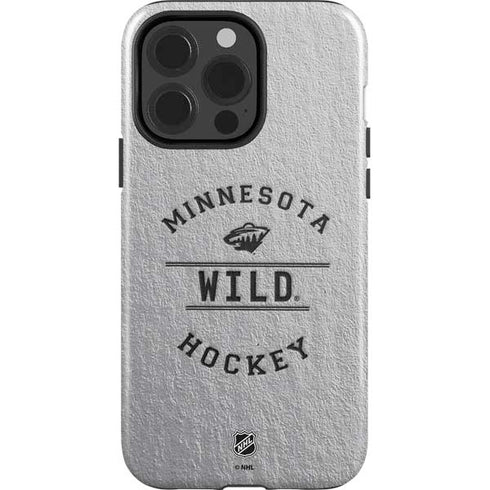 NHL Minnesota Wild Black Text iPhone 15 Pro Impact Case