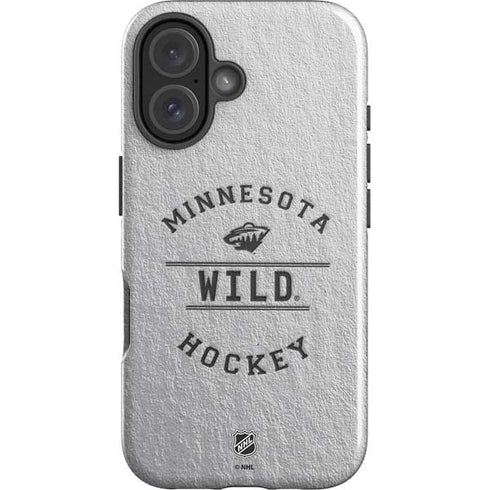 NHL Minnesota Wild Black Text iPhone 16 Impact Case