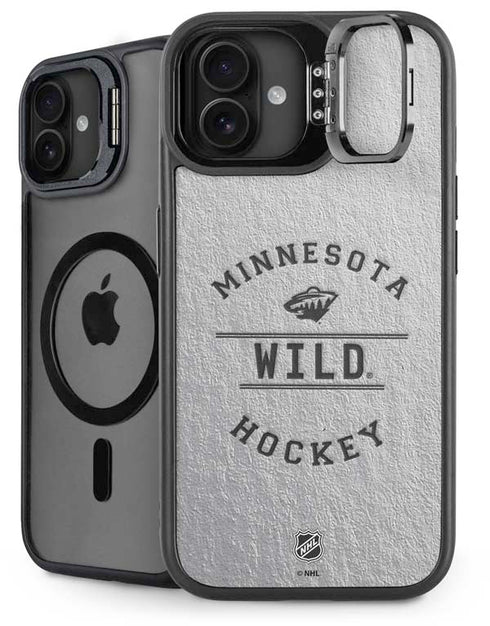NHL Minnesota Wild Black Text iPhone 16 Plus Kickstand Case