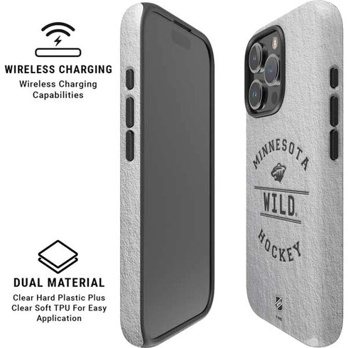 NHL Minnesota Wild Black Text iPhone 16 Pro Magsafe Impact Case