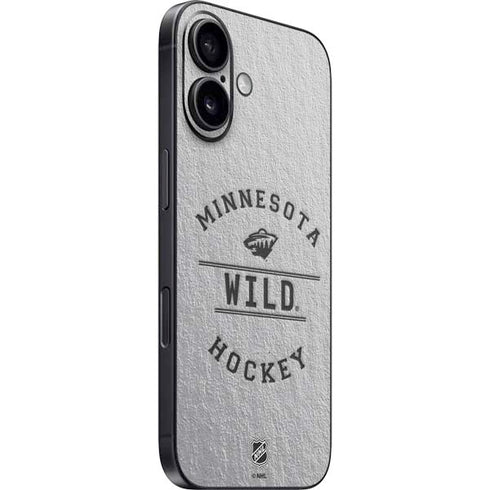 NHL Minnesota Wild Black Text iPhone 16 Skin