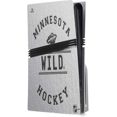 NHL Minnesota Wild Black Text PS5 Pro Disk Console Skin