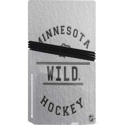 NHL Minnesota Wild Black Text PS5 Pro Disk Console Skin