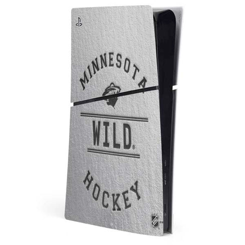NHL Minnesota Wild Black Text PS5 Slim Digital Edition Console Skin