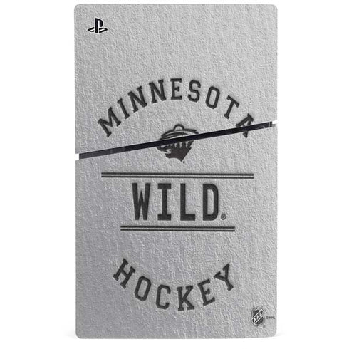 NHL Minnesota Wild Black Text PS5 Slim Digital Edition Console Skin