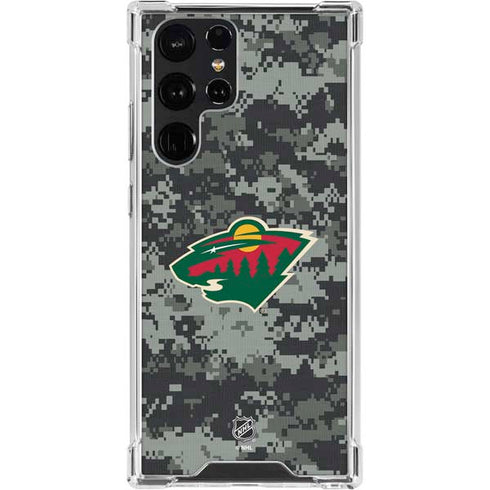 NHL Minnesota Wild Camo Galaxy S23 Ultra Clear Case