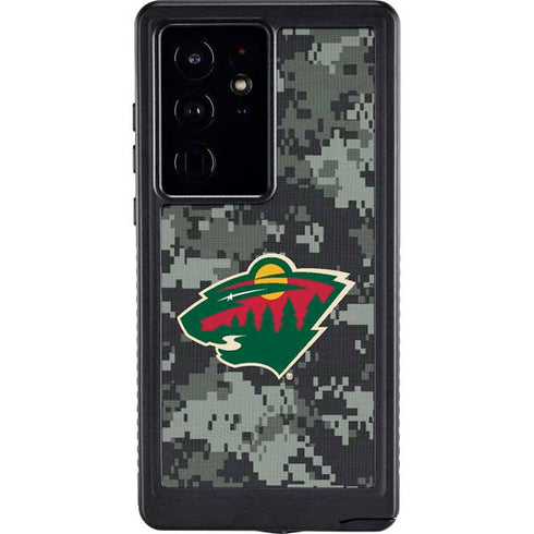 NHL Minnesota Wild Camo Galaxy S24 Ultra Waterproof Case