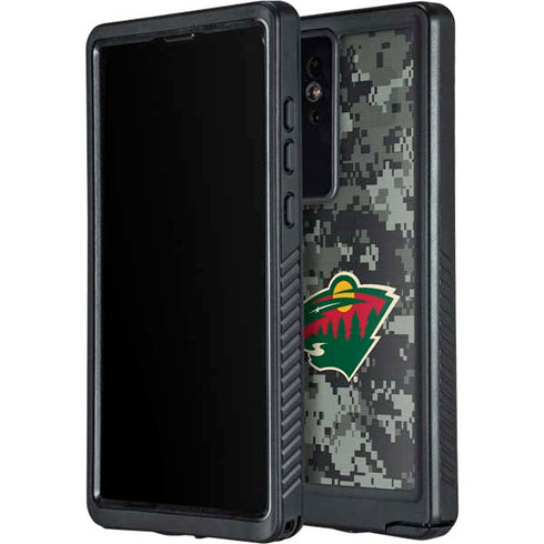 NHL Minnesota Wild Camo Galaxy S24 Ultra Waterproof Case