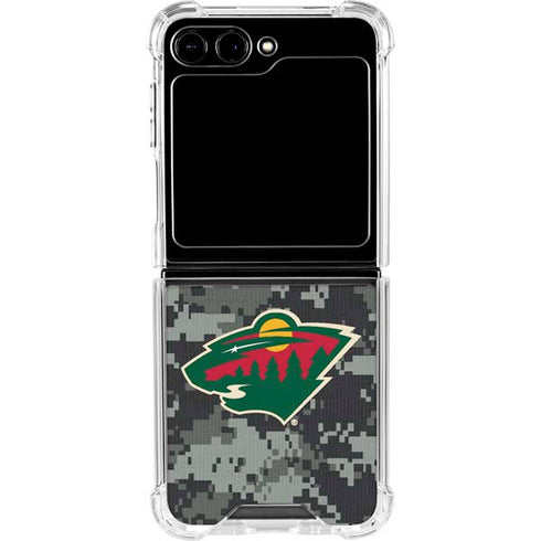 NHL Minnesota Wild Camo Galaxy Z Flip6 Clear Case