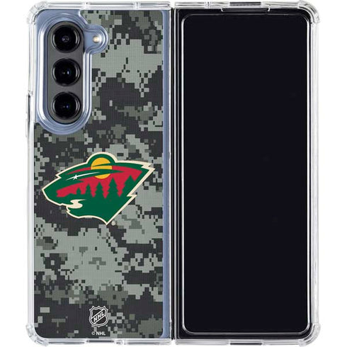NHL Minnesota Wild Camo Galaxy Z Fold5 5G Clear Case