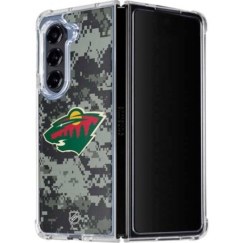 NHL Minnesota Wild Camo Galaxy Z Fold5 5G Clear Case