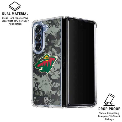 NHL Minnesota Wild Camo Galaxy Z Fold6 Clear Case