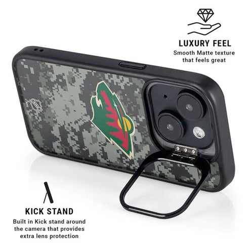 NHL Minnesota Wild Camo iPhone 14 Plus Kickstand Case