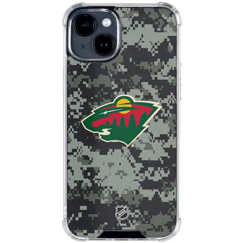 NHL Minnesota Wild Camo iPhone 15 Clear Case