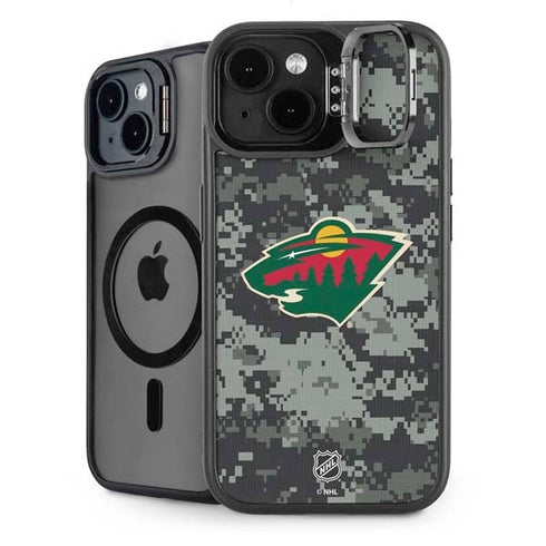 NHL Minnesota Wild Camo iPhone 15 Plus Kickstand Case