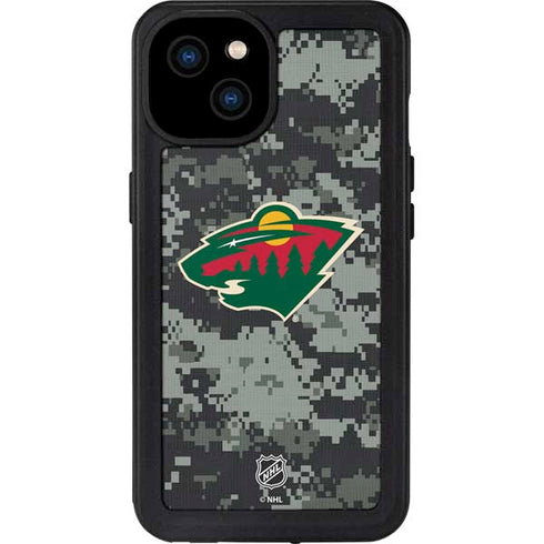 NHL Minnesota Wild Camo iPhone 15 Plus Waterproof Case