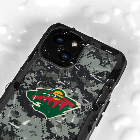 NHL Minnesota Wild Camo iPhone 15 Plus Waterproof Case