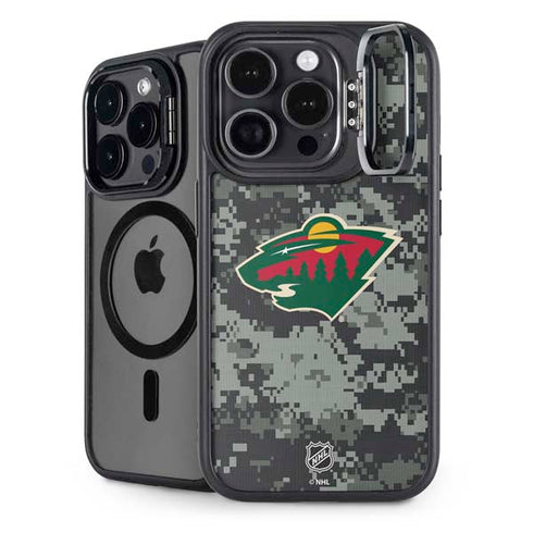 NHL Minnesota Wild Camo iPhone 15 Pro Kickstand Case