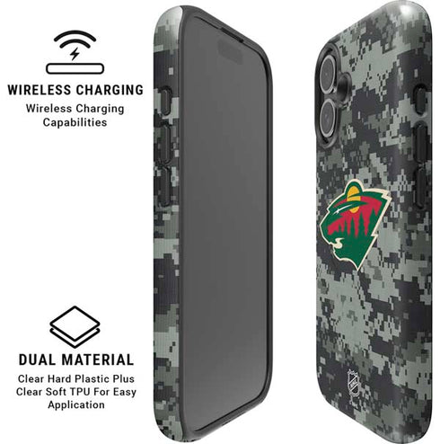 NHL Minnesota Wild Camo iPhone 16 Magsafe Impact Case