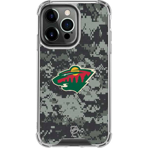 NHL Minnesota Wild Camo iPhone 16 Pro Clear Case