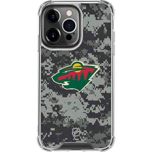NHL Minnesota Wild Camo iPhone 16 Pro Max Clear Case